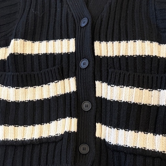 Zara Black and White Striped Cardigan - Picture 2 of 5